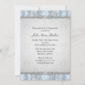 Hübsch Blue Lace Foto Quinceanera Einladung (Rückseite)