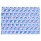 Hübsch Blue Lila Blume Große Geschenktüte (Rückseite)