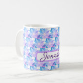 Hübsch Blue Lila Blume Kaffeetasse (Vorderseite Links)
