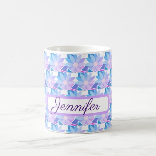 Hübsch Blue Lila Blume Kaffeetasse (Mittel)