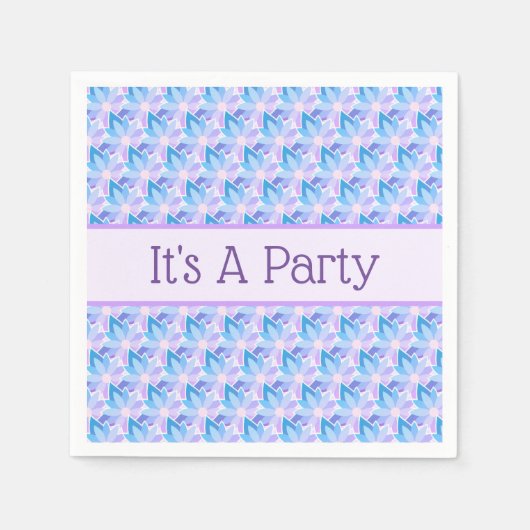 Hübsch Blue Lila Blume Serviette (Vorderseite)