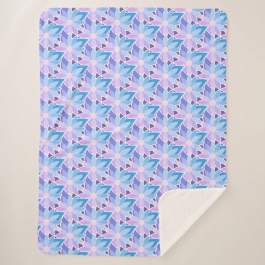 Hübsch Blue Lila Blume Sherpadecke (Vorderseite)