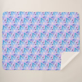 Hübsch Blue Lila Blume Sherpadecke (Vorderseite (Horizontal))