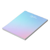 Hübsch Blue Lila Ombré Personalisiert mit/Name Notizblock (Rotiert)