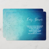 Hübsch Blue Mandala Abstrakt Baby Dusche Einladung (Vorne/Hinten)