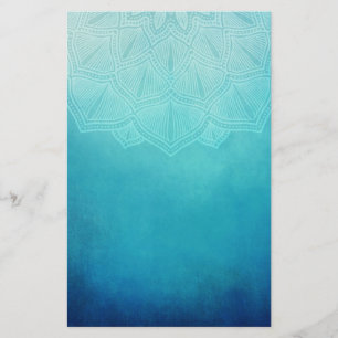 Hübsch Blue Mandala Abstrakt Briefpapier