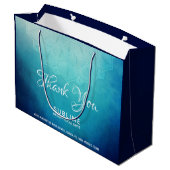 Hübsch Blue Mandala Abstrakt Business Große Geschenktüte (Rückseite Schrägansicht)