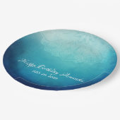 Hübsch Blue Mandala Abstrakt Geburtstag Pappteller (Schrägansicht)