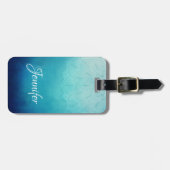 Hübsch Blue Mandala Abstrakt Gepäckanhänger (Vorderseite horizontal)