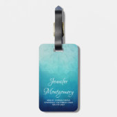 Hübsch Blue Mandala Abstrakt Gepäckanhänger (Rückseite vertikal)