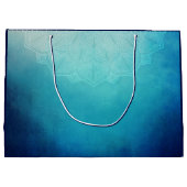 Hübsch Blue Mandala Abstrakt Große Geschenktüte (Rückseite)