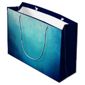 Hübsch Blue Mandala Abstrakt Große Geschenktüte (Rückseite Schrägansicht)