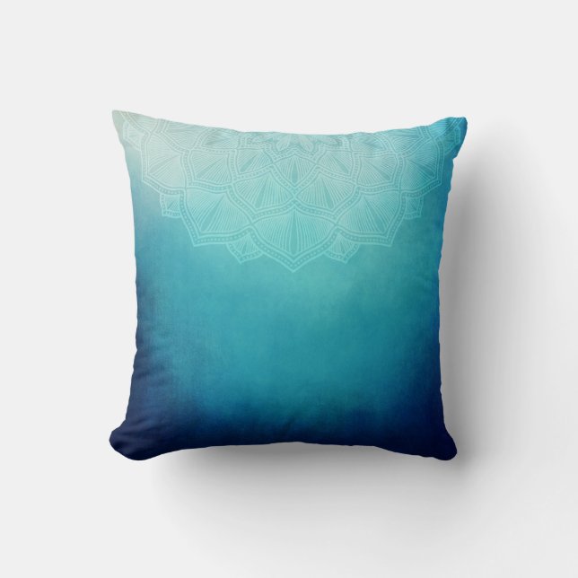 Hübsch Blue Mandala Abstrakt Kissen (Vorderseite)
