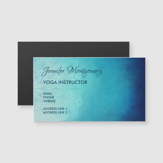 Hübsch Blue Mandala Abstrakt Magnetkarte (Vorne/Hinten)