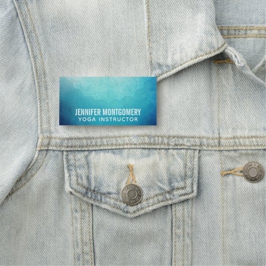 Hübsch Blue Mandala Abstrakt Namensschild (Beispiel)