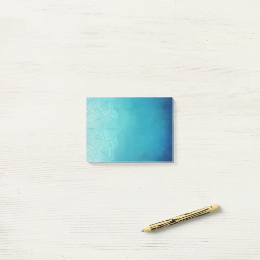 Hübsch Blue Mandala Abstrakt Post-it Klebezettel (Auf Schreibtisch)