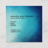 Hübsch Blue Mandala Abstrakt Quadratische Visitenkarte (Rückseite)