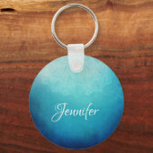 Hübsch Blue Mandala Abstrakt Schlüsselanhänger (Vorderseite)