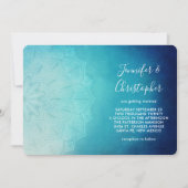 Hübsch Blue Mandala Abstrakt Wedding Einladung (Vorderseite)