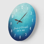 Hübsch Blue Mandala Abstrakt Wedding Große Wanduhr (Winkel)