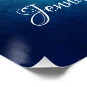 Hübsch Blue Mandala Abstrakt Wedding Willkommen Poster (Ecke)