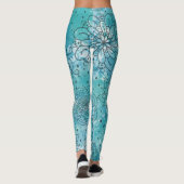 Hübsch Blue Mandala Grunge Pattern Leggings (Rückseite)