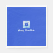 Hübsch Blue Menorah Hanukkah Serviette (Vorderseite)