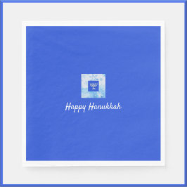 Hübsch Blue Menorah Hanukkah Serviette