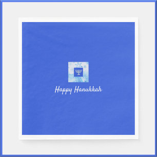 Hübsch Blue Menorah Hanukkah Serviette