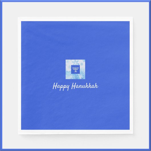 Hübsch Blue Menorah Hanukkah Serviette