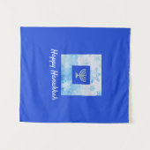Hübsch Blue Menorah Hanukkah Wandteppich (Vorderseite (Horizontal))