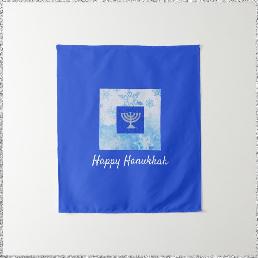 Hübsch Blue Menorah Hanukkah Wandteppich
