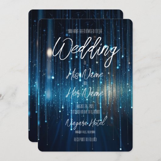 Hübsch Blue Meteor Dusche Einladung (Vorne/Hinten)