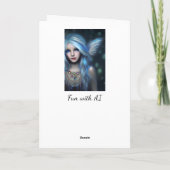 Hübsch Blue Mit Augen Fairy Mystical Art Karte (Rückseite)