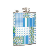 Hübsch Blue Morning Glory Imitate Patchwork Hippie Flachmann (Rechts)