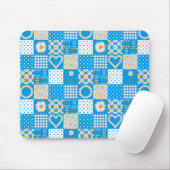 Hübsch Blue Mousepad: Daisychains, Imitate Patchwo Mousepad (Mit Mouse)
