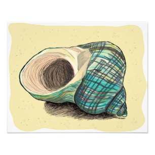 Hübsch Blue Muschel Fotodruck