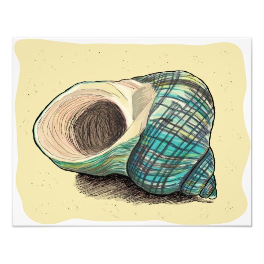 Hübsch Blue Muschel Fotodruck (Vorne)