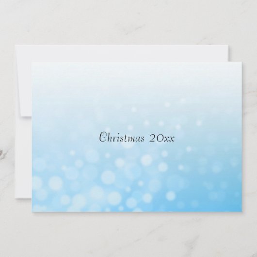 Hübsch Blue Personalize Snowflake Foto Weihnachten Einladung (Rückseite)