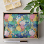 Hübsch-Blue-Pink-Blume Boho Design Seidenpapier (Geschenk)