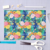 Hübsch-Blue-Pink-Blume Boho Design Seidenpapier (Handwerk)