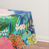 Hübsch-Blue-Pink-Blume Boho Design Tischdecke (Beispiel)