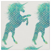 Hübsch Blue Polka Dot Unicorn Stoff (Nahaufnahme)