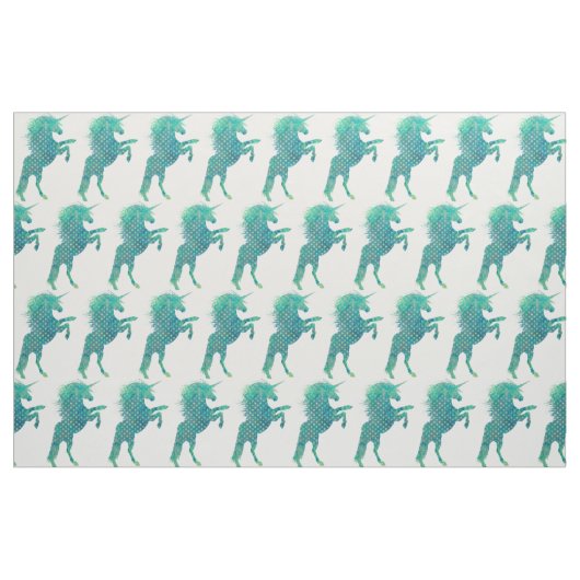 Hübsch Blue Polka Dot Unicorn Stoff (Fat Quarter (45,7 x 55,9 cm))