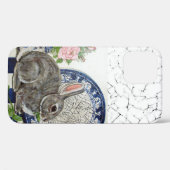 Hübsch Blue Rabbit Floral Dedham Delft Animal Cas Case-Mate iPhone Hülle (Rückseite (Horizontal))