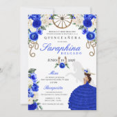 Hübsch Blue Rose Western Cowgirl Quinceañera Einladung (Vorderseite)
