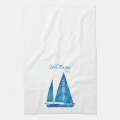 Hübsch Blue Sailboat Nautical Geschirrtuch (Vertikal)
