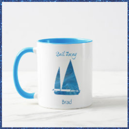 Hübsch Blue Sailboat Nautical Tasse