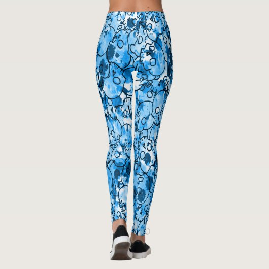 Hübsch Blue Skulls Leggings (Rückseite)