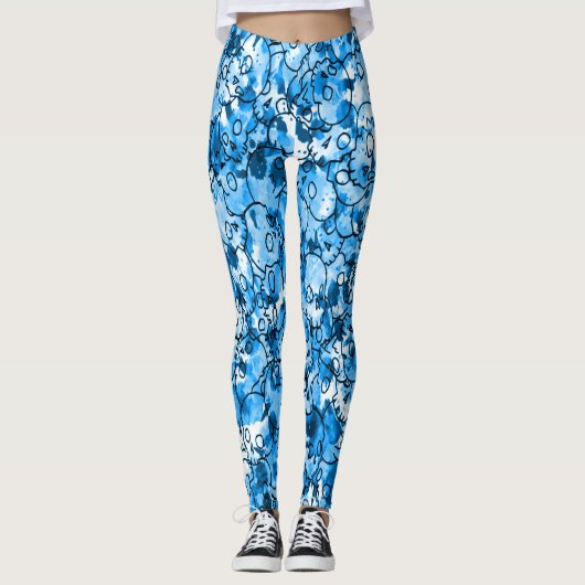 Hübsch Blue Skulls Leggings (Vorderseite)